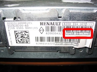 Коды автомагнитолы Renault