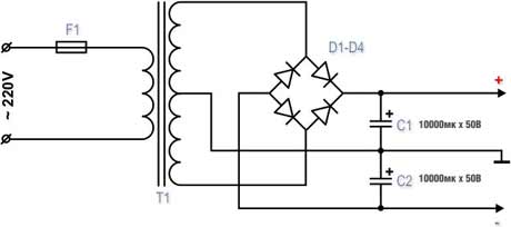 Схема подключения конденсатора
